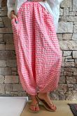 Nonni Gingham Shelby Barrel Pant Sherbet Coral